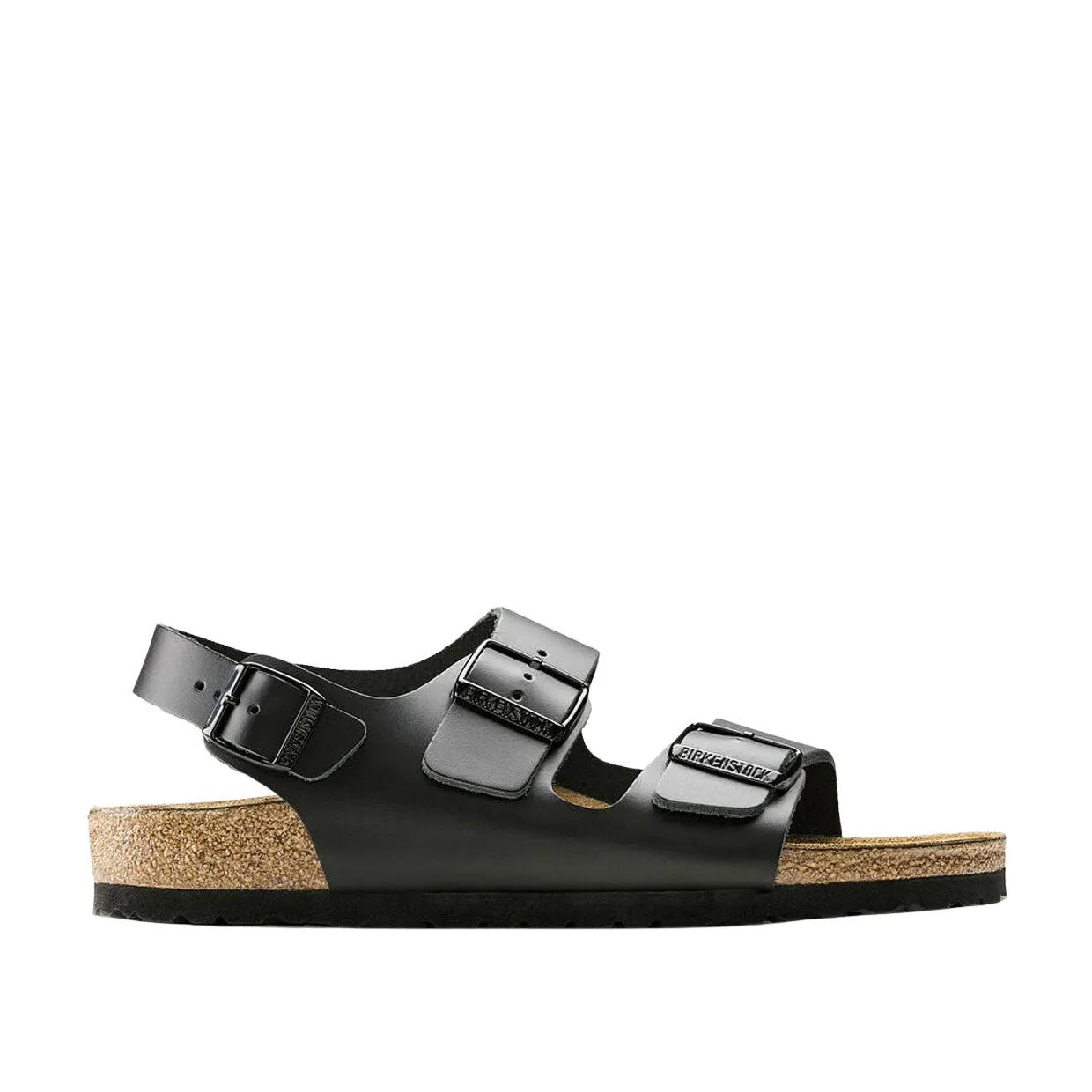 Sandali Uomo Birkenstock Milano Pelle Naturale Nero