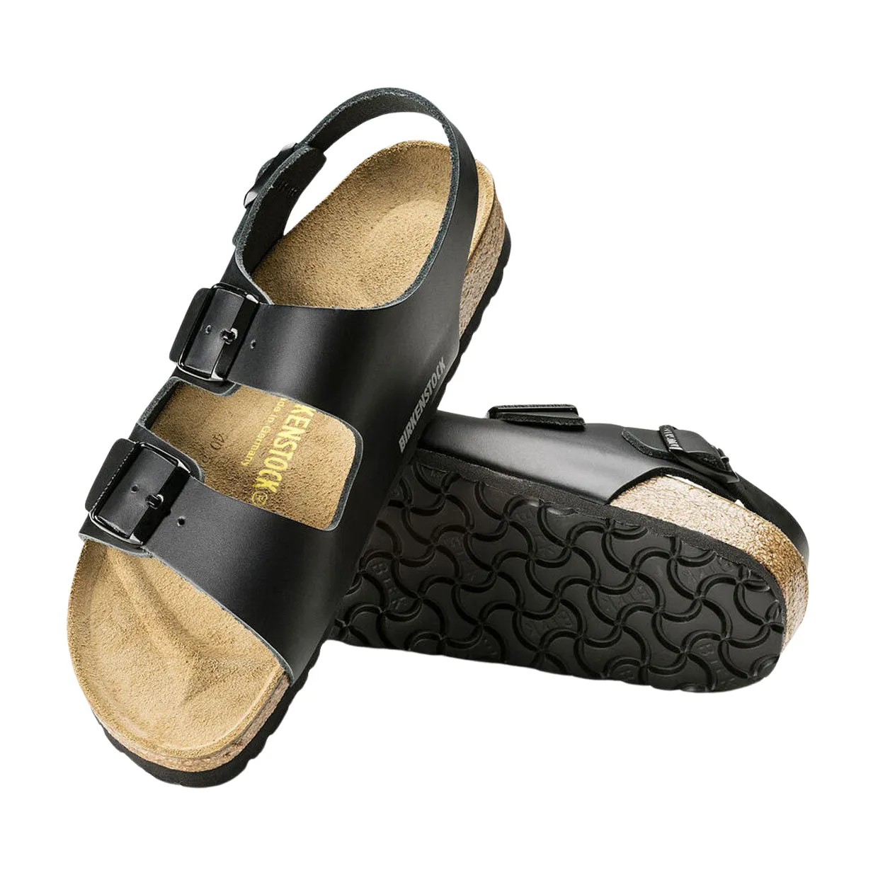 Sandali Uomo Birkenstock Milano Pelle Naturale Nero