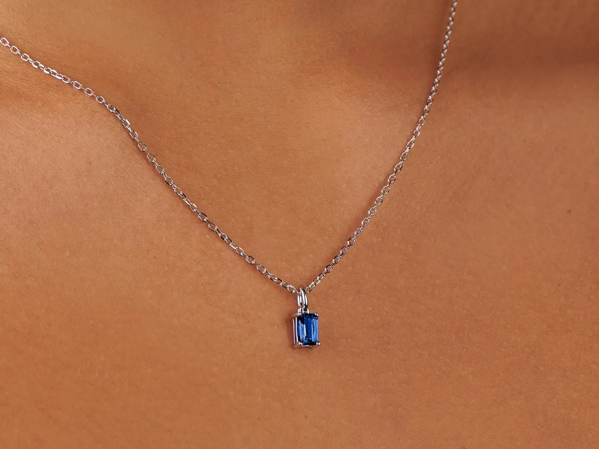 Sapphire Silver Charm