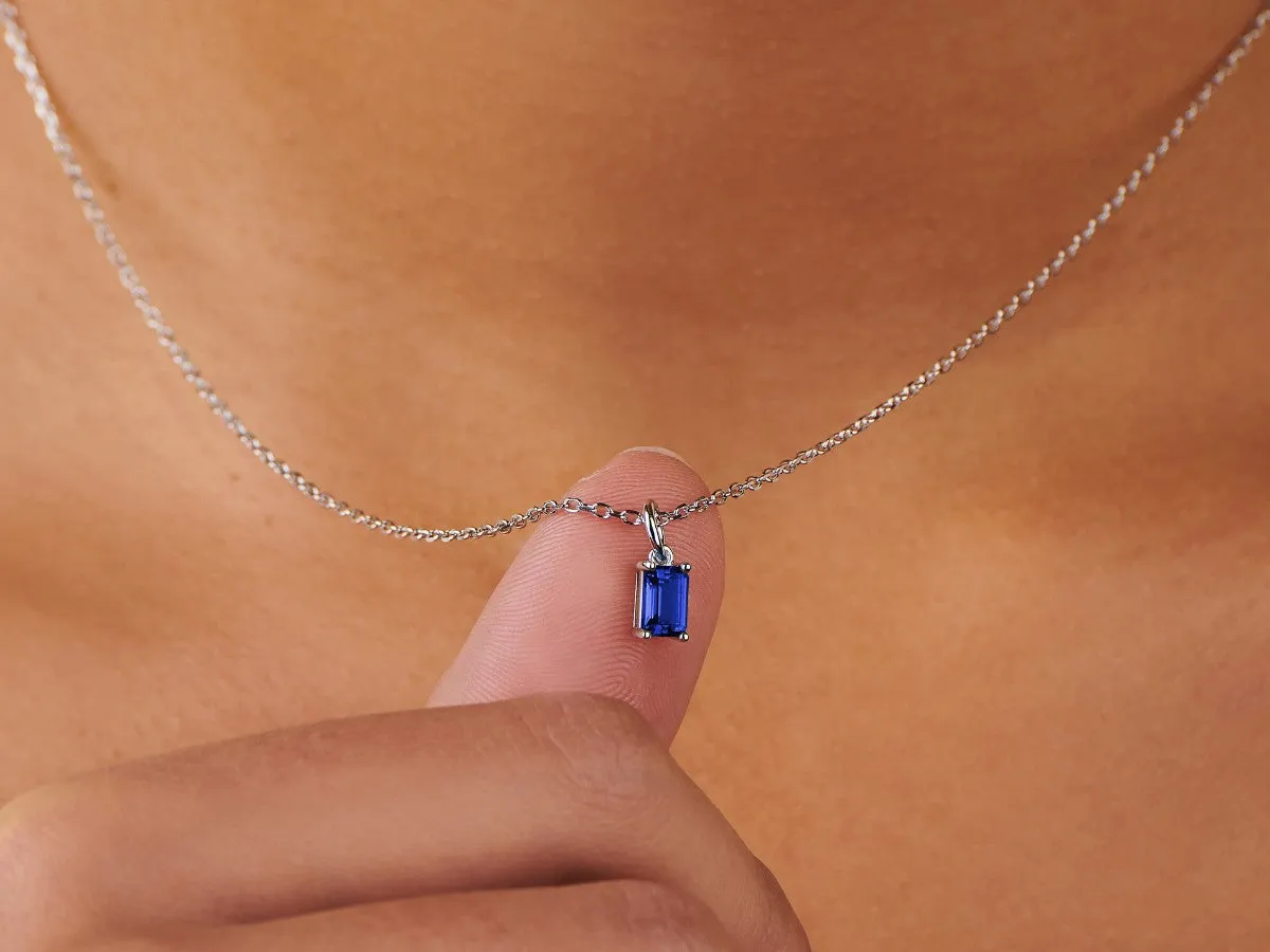 Sapphire Silver Charm