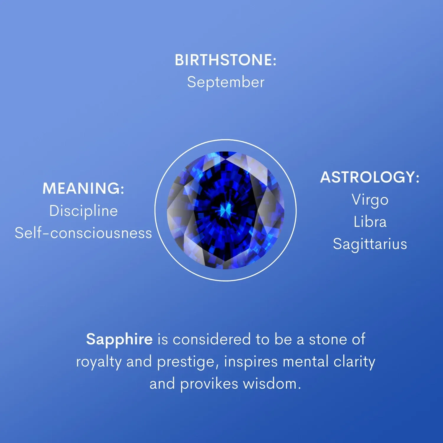 Sapphire Silver Charm