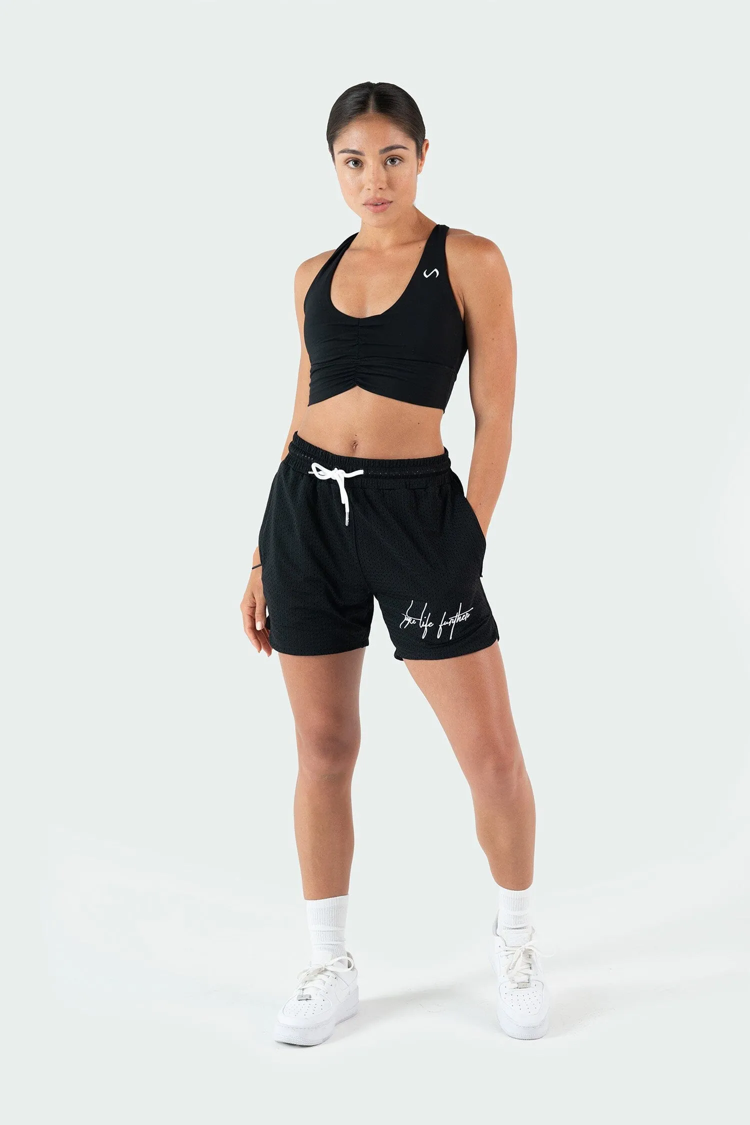 Script Mesh 5 Inch Shorts