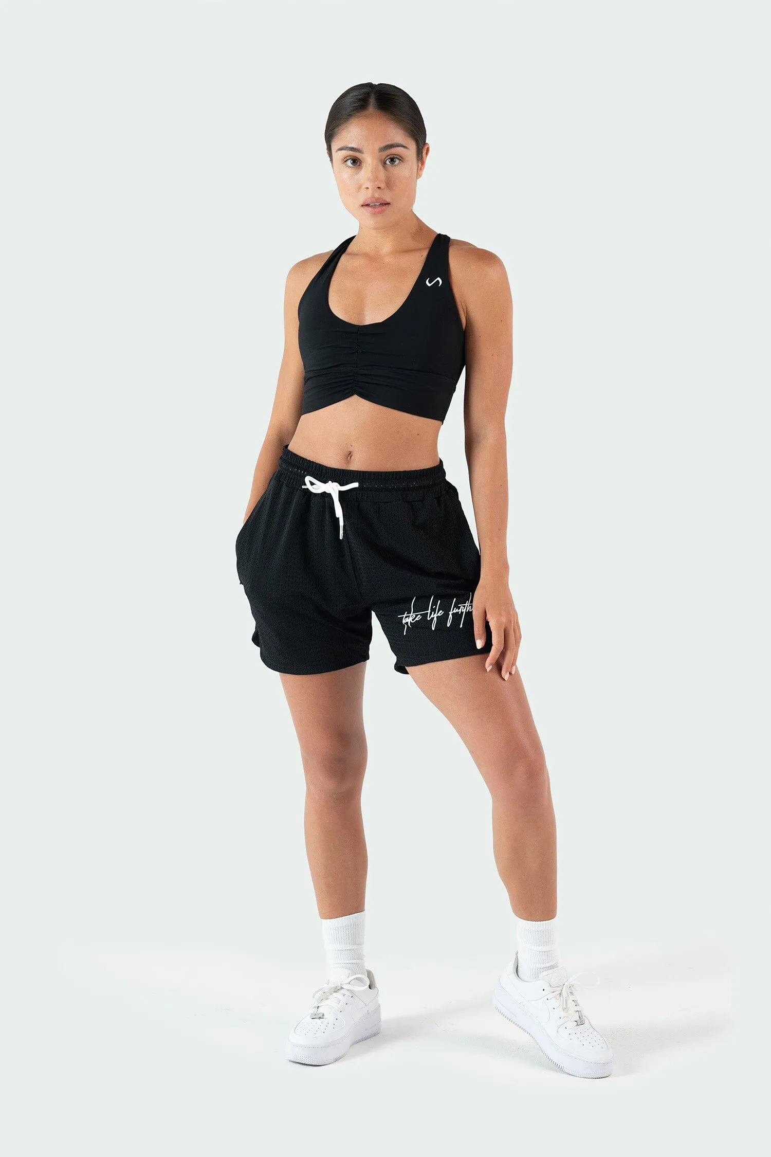 Script Mesh 5 Inch Shorts