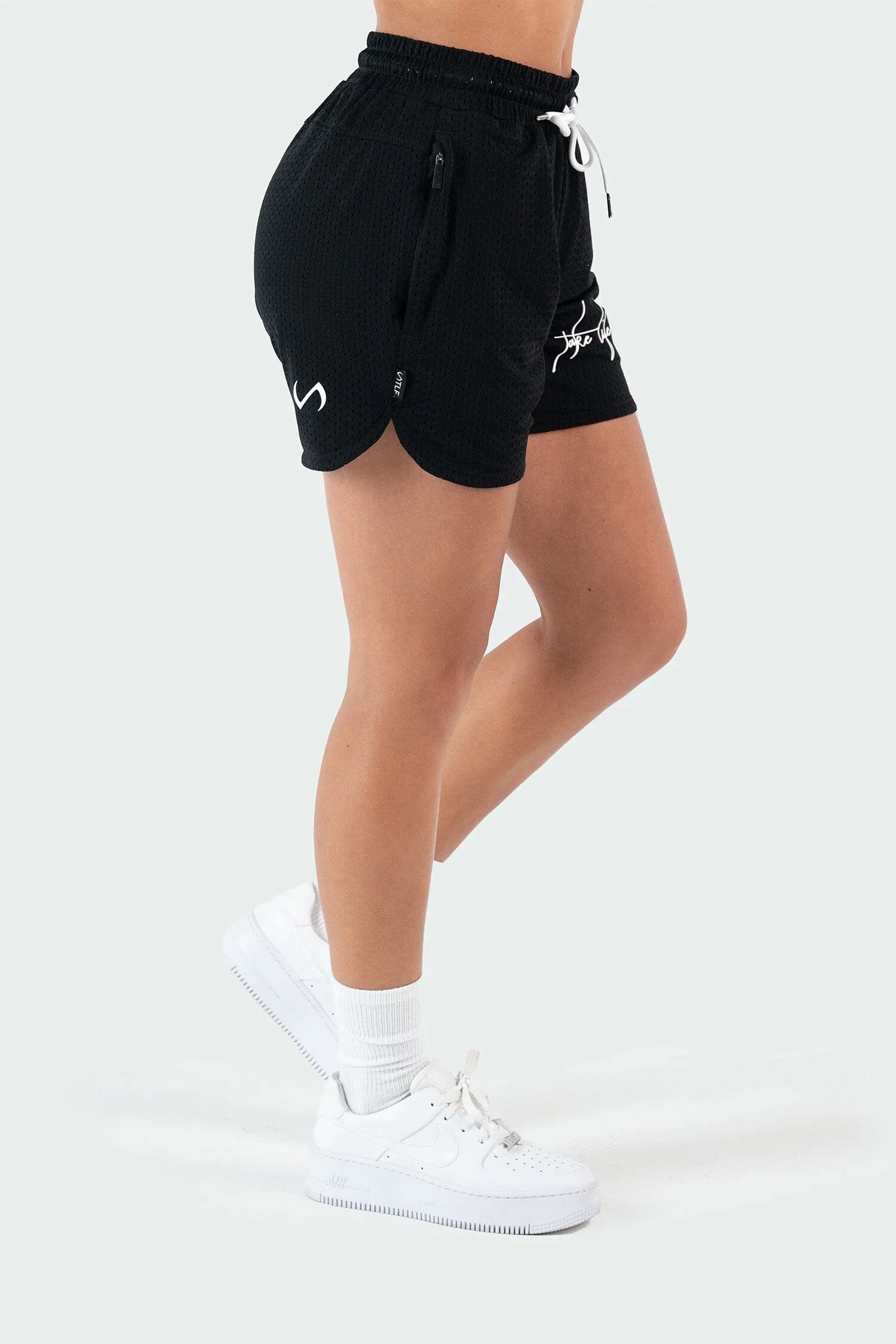 Script Mesh 5 Inch Shorts