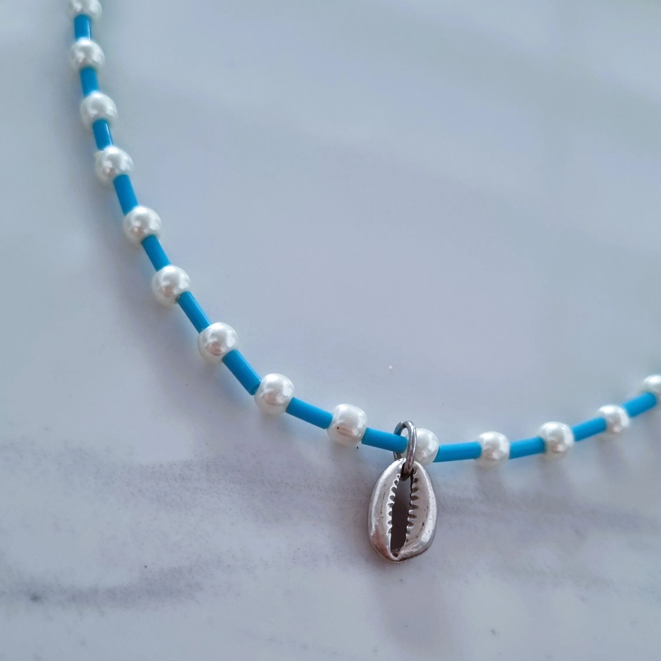 Sea and seashell necklace