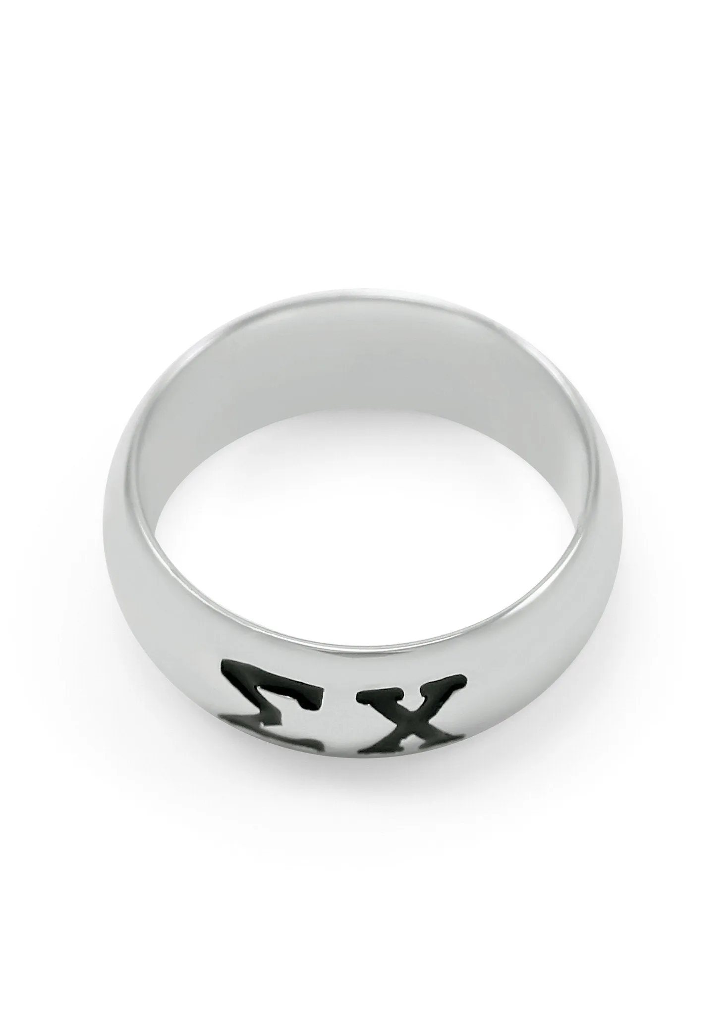 Sigma Chi Sterling Silver Wide Band Ring