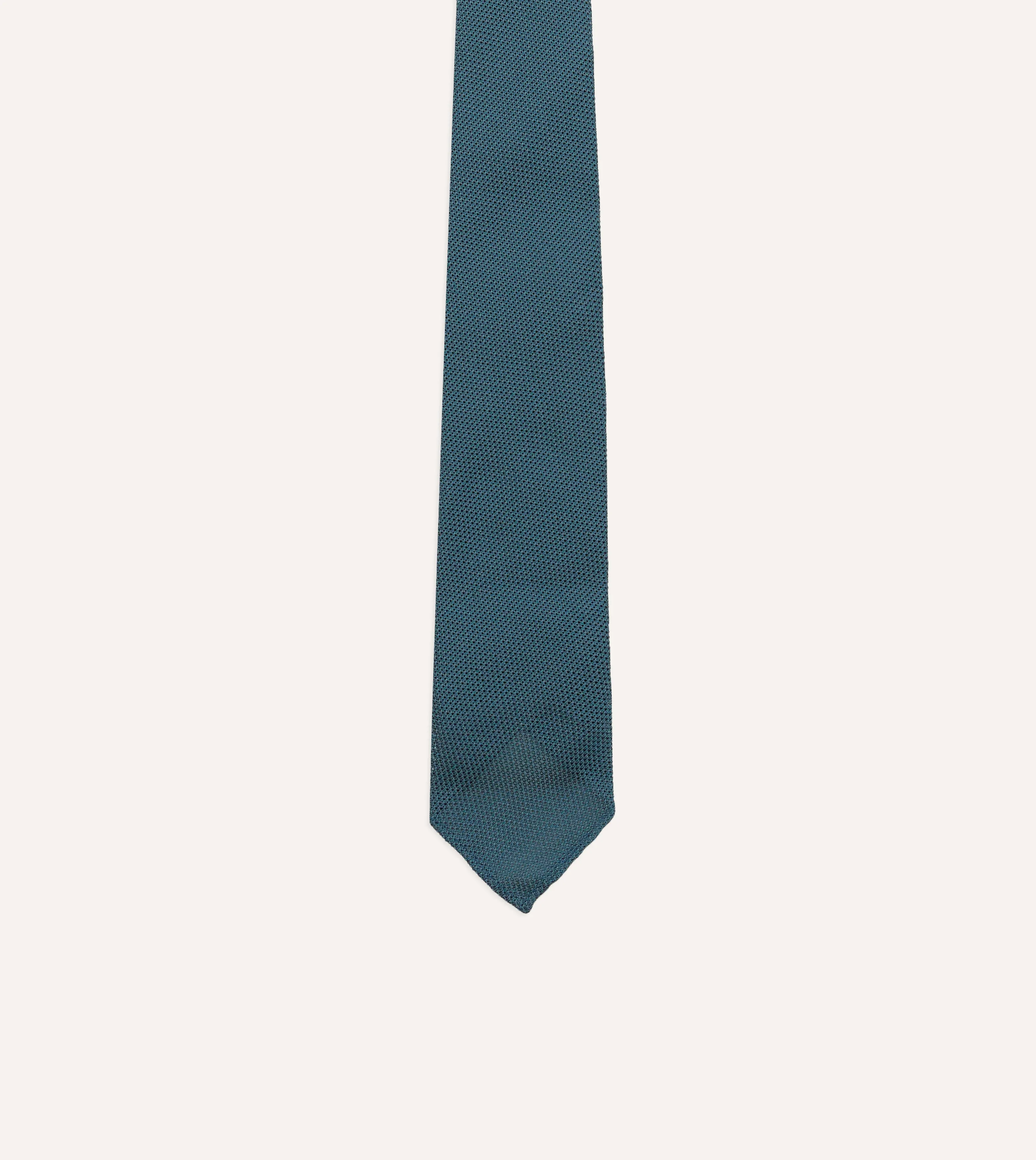 Sky Blue Fine Woven Grenadine Silk Hand Rolled Tie