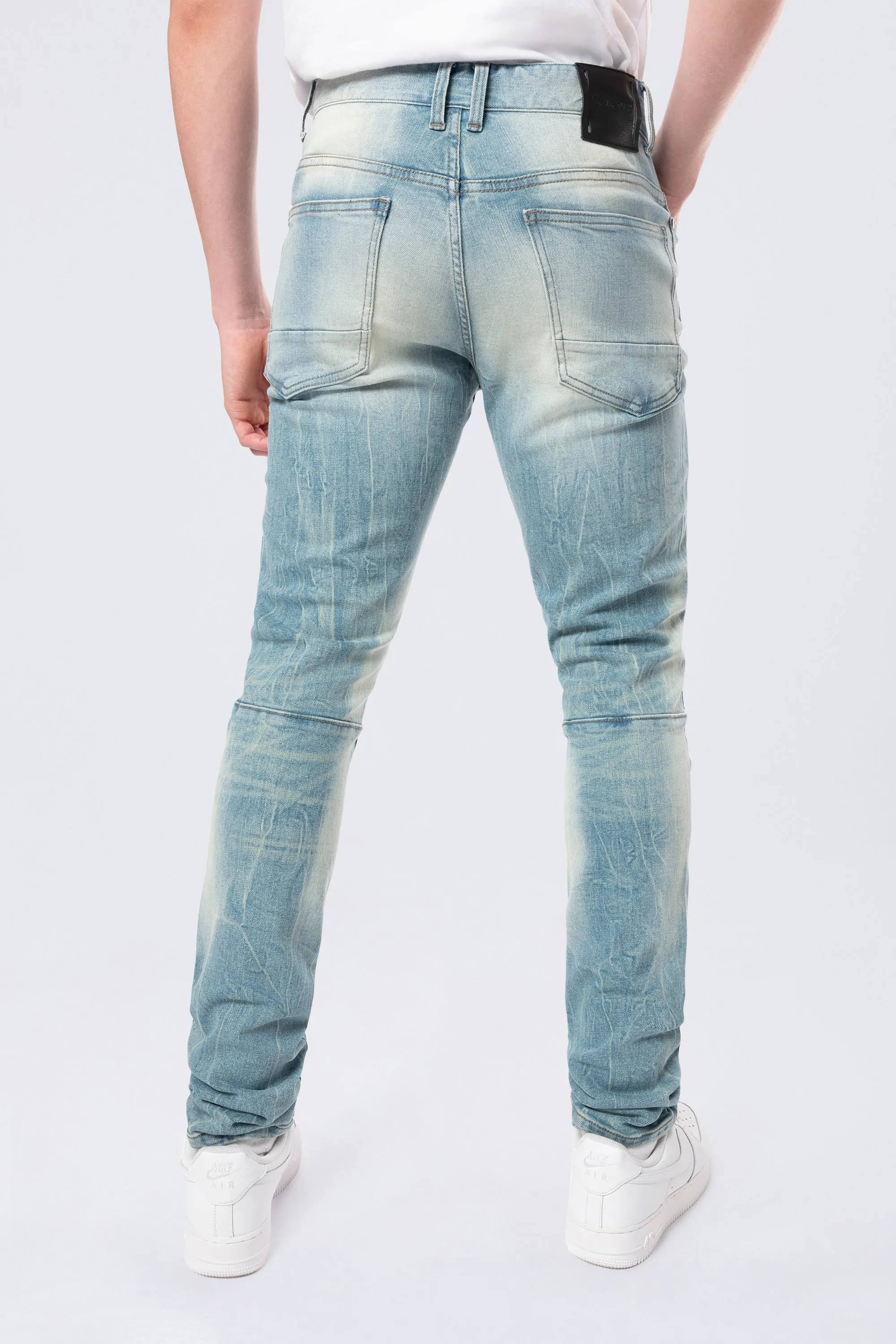 Slim Tapered Vintage Washed Jeans - Adonis Blue