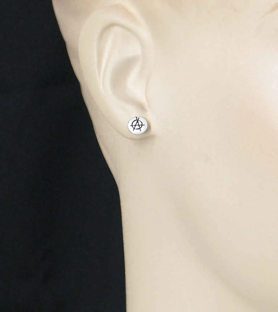 Small Circle-A Anarchist Symbol Stud Earrings