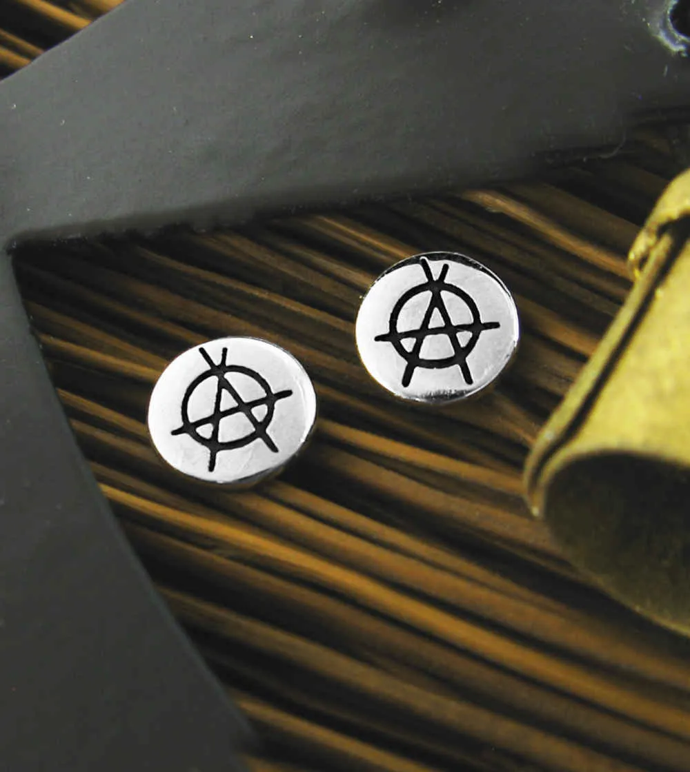 Small Circle-A Anarchist Symbol Stud Earrings