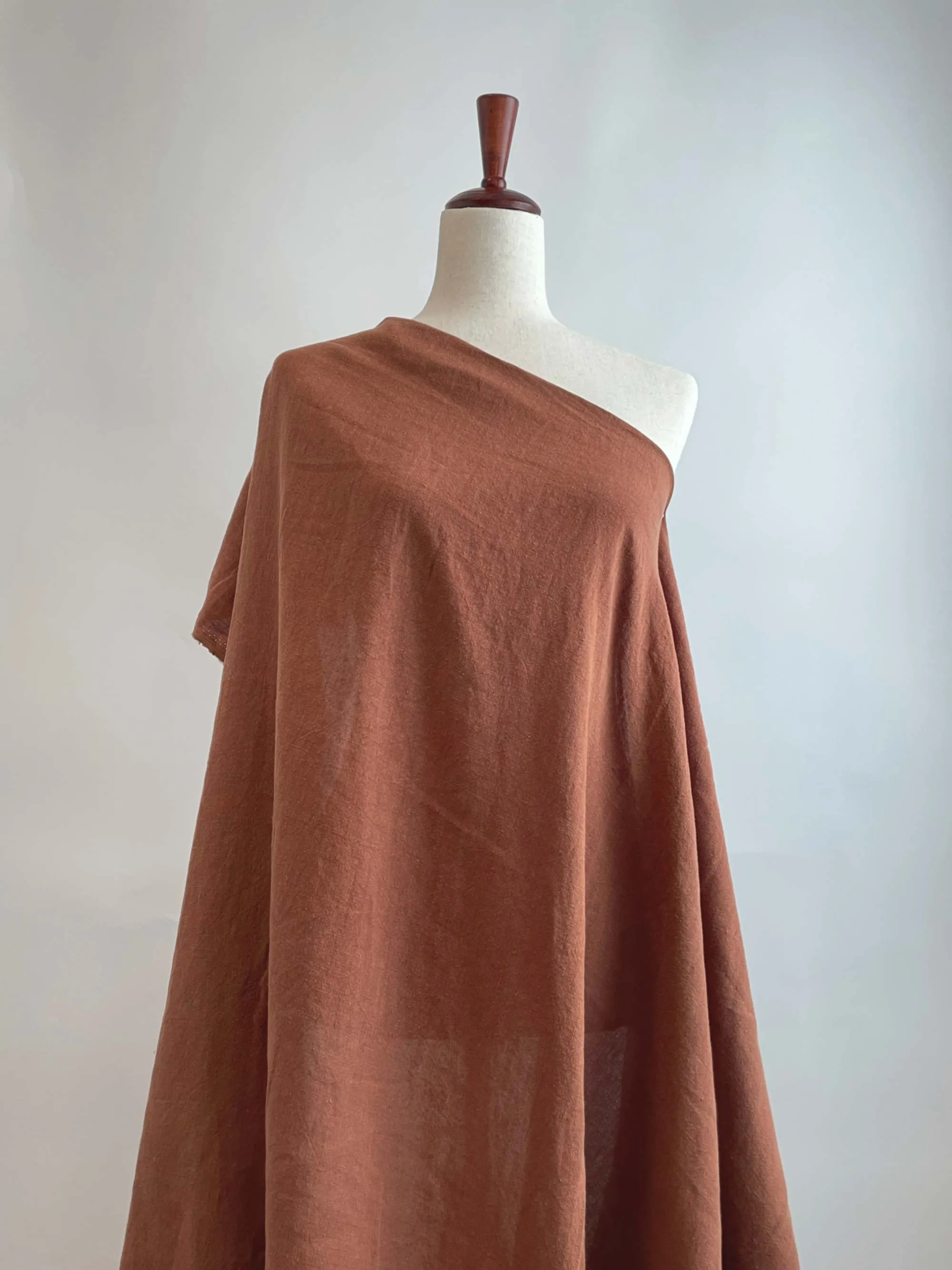 Soft Washed Lightweight Linen Fabric in Cinnamon