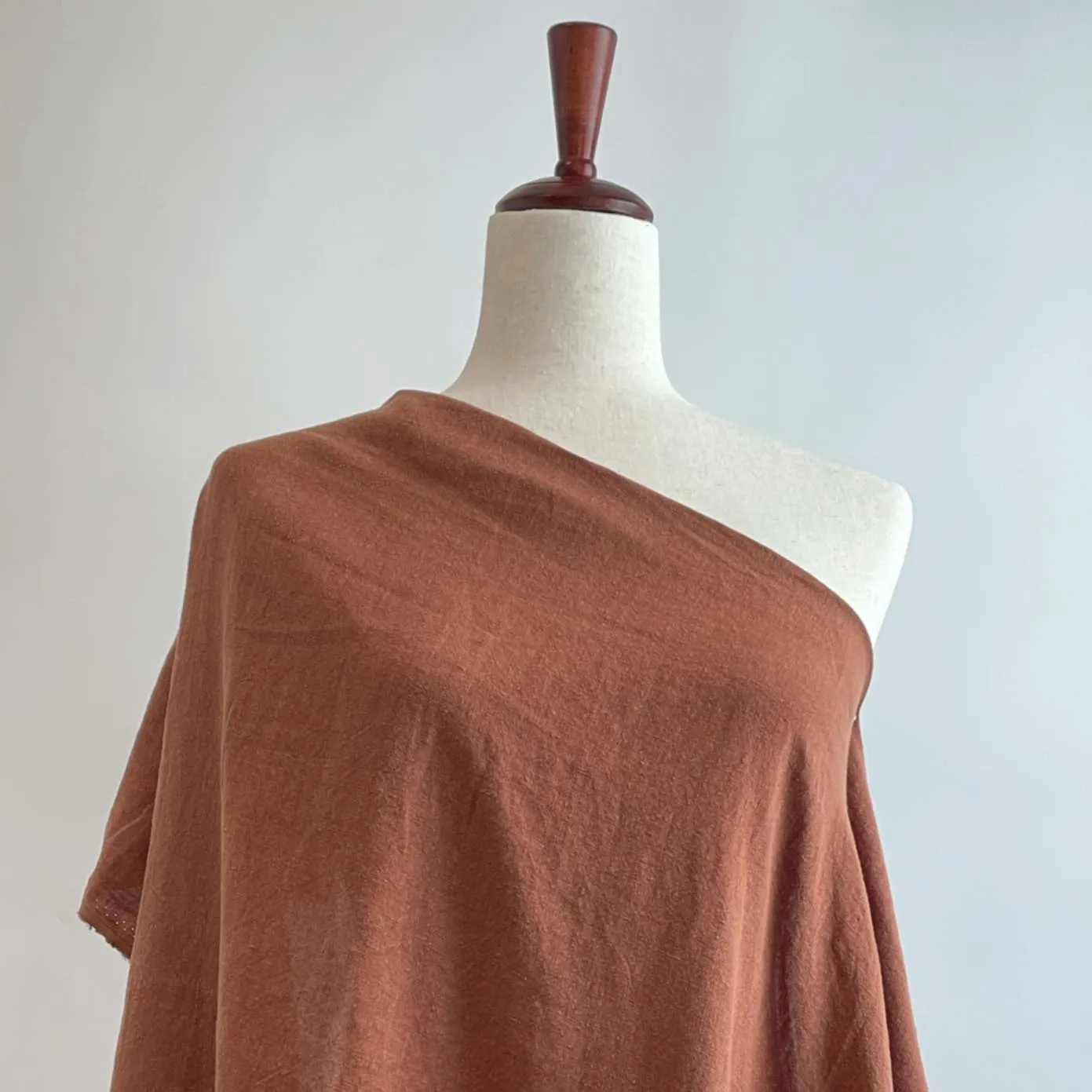 Soft Washed Lightweight Linen Fabric in Cinnamon