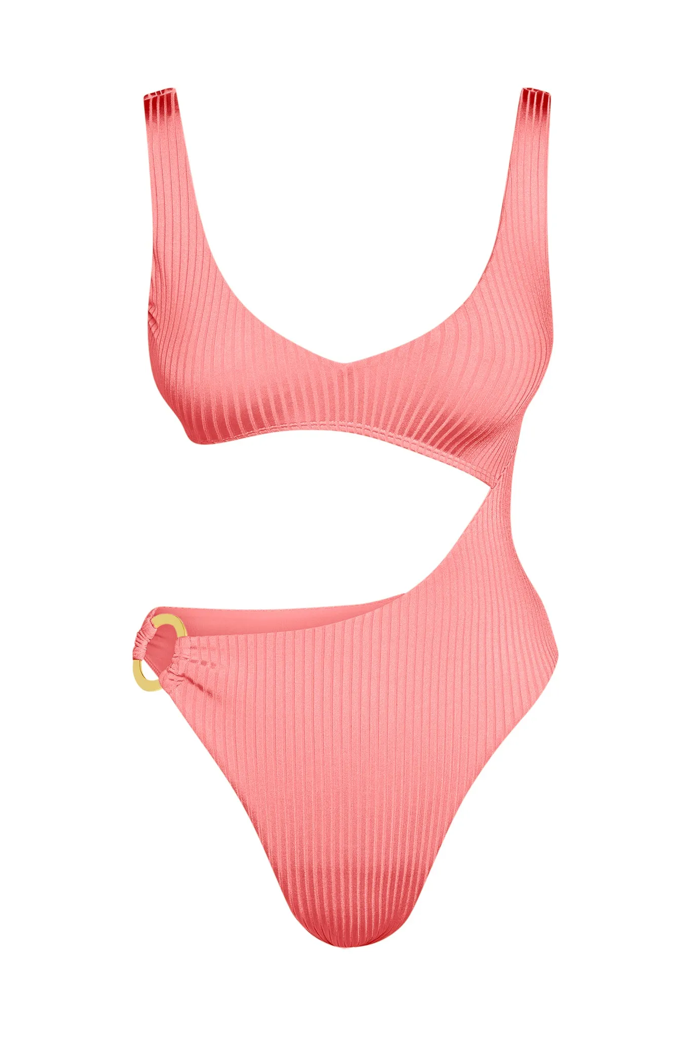 St. Barth's One Piece - Guava Wide Rib