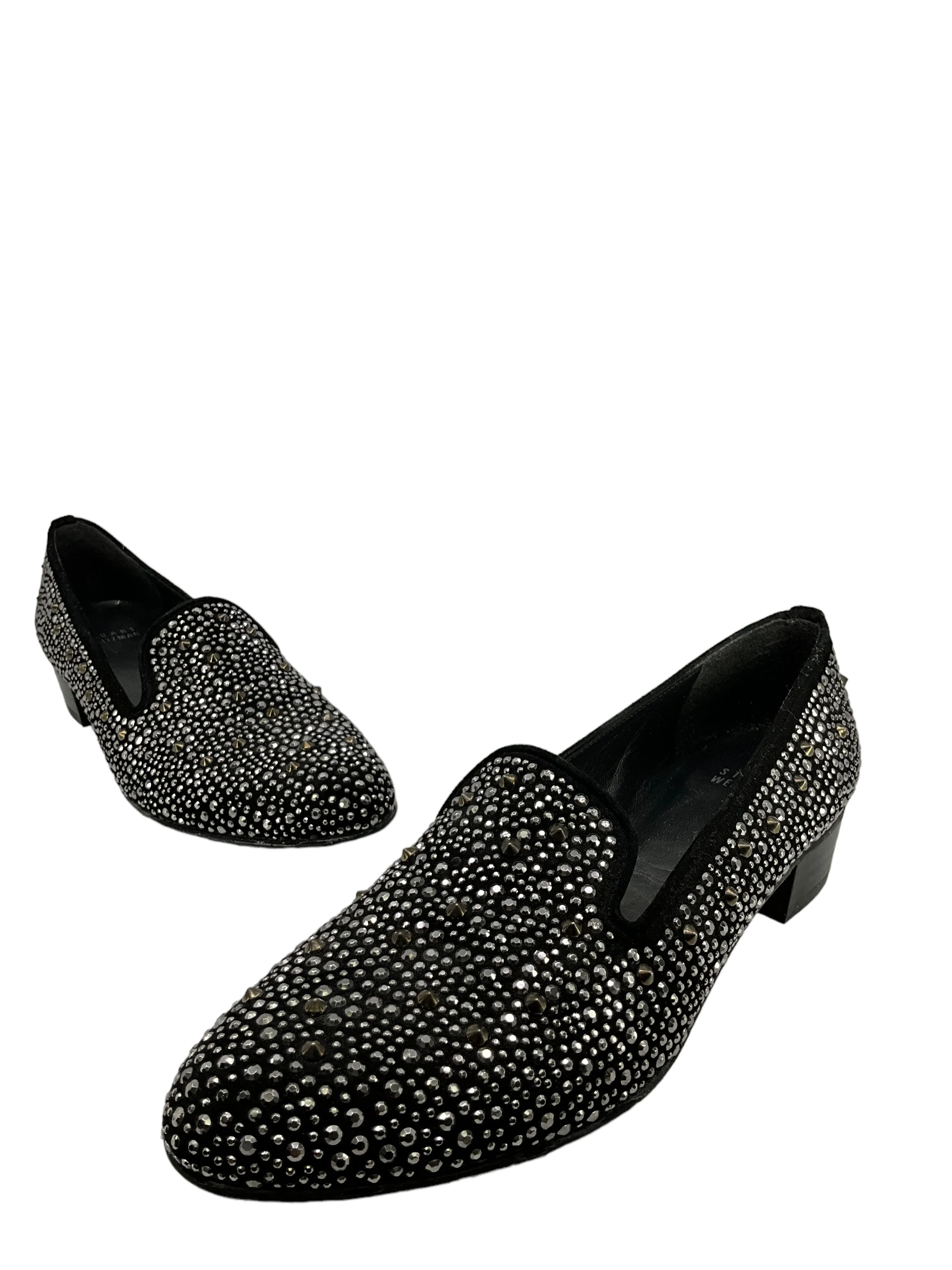 Stuart Weitzman Embellished Smoking Slippers 7.5