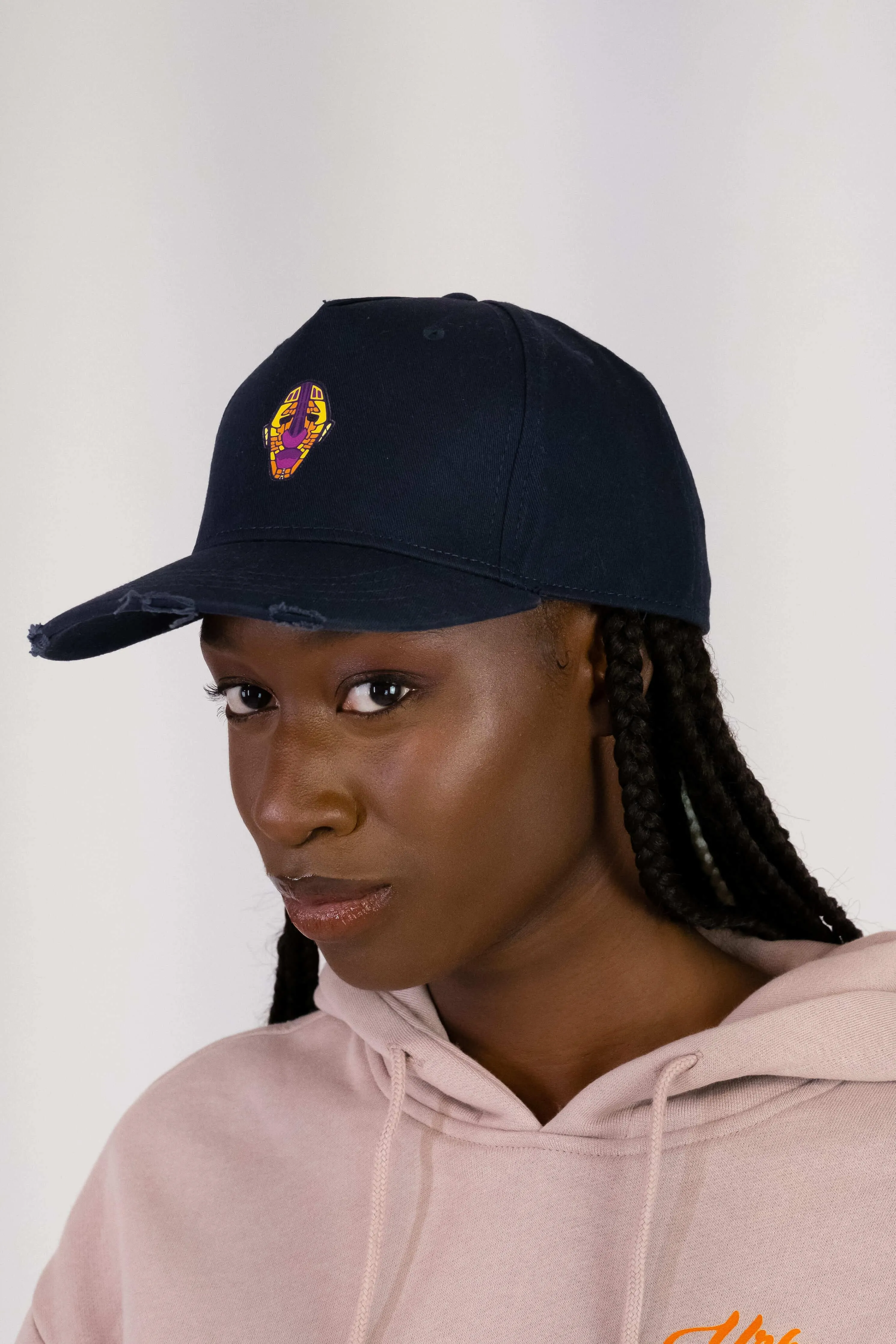 Sue Adinkra Cargo Cap Women in Navy