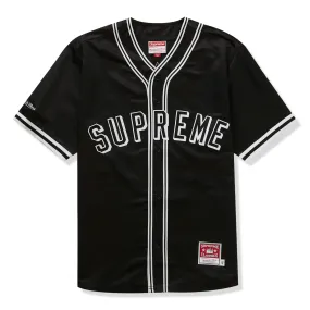 Supreme Mitchell & Ness Satin Black Baseball Jersey