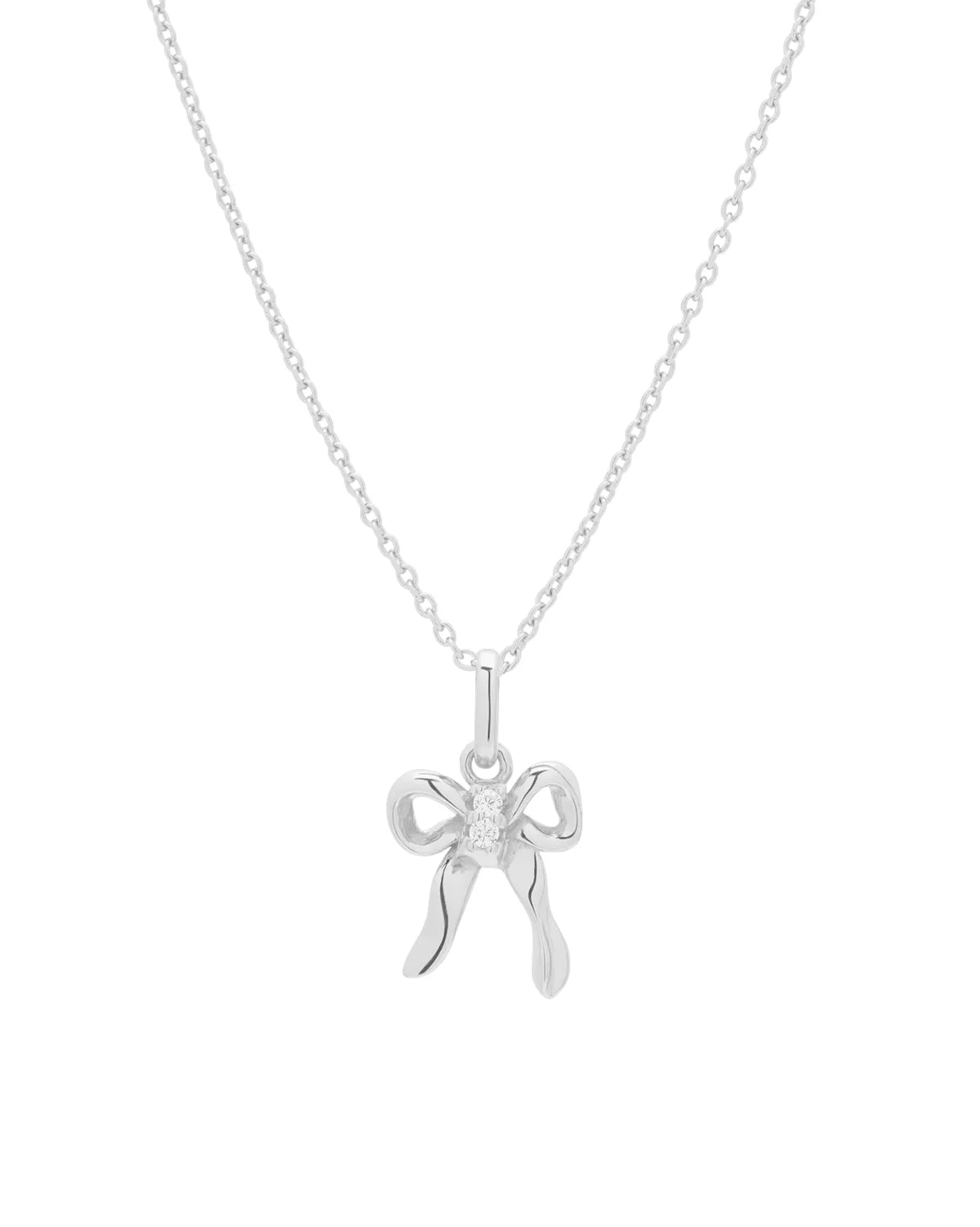 Take A Bow Pendant Necklace - Sterling Silver