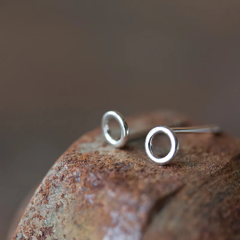 Teeny Tiny Circle Stud Earrings, 4.5mm