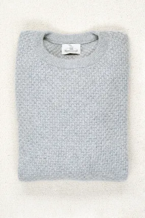 The Armoury Grey Cashmere Basket Weave Crewneck Sweater