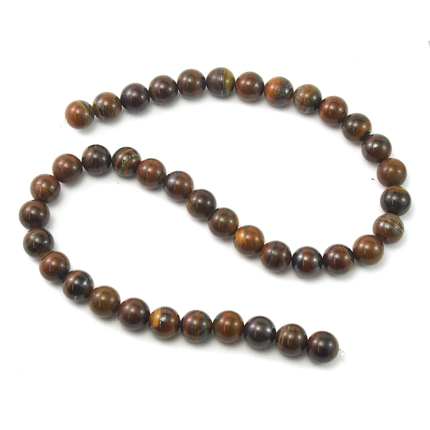 Tiger Jasper Smooth Rounds 10mm Strand