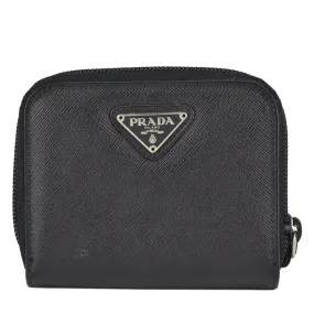 Vintage M522A Saffiano Zip Wallet in Black (Nero)