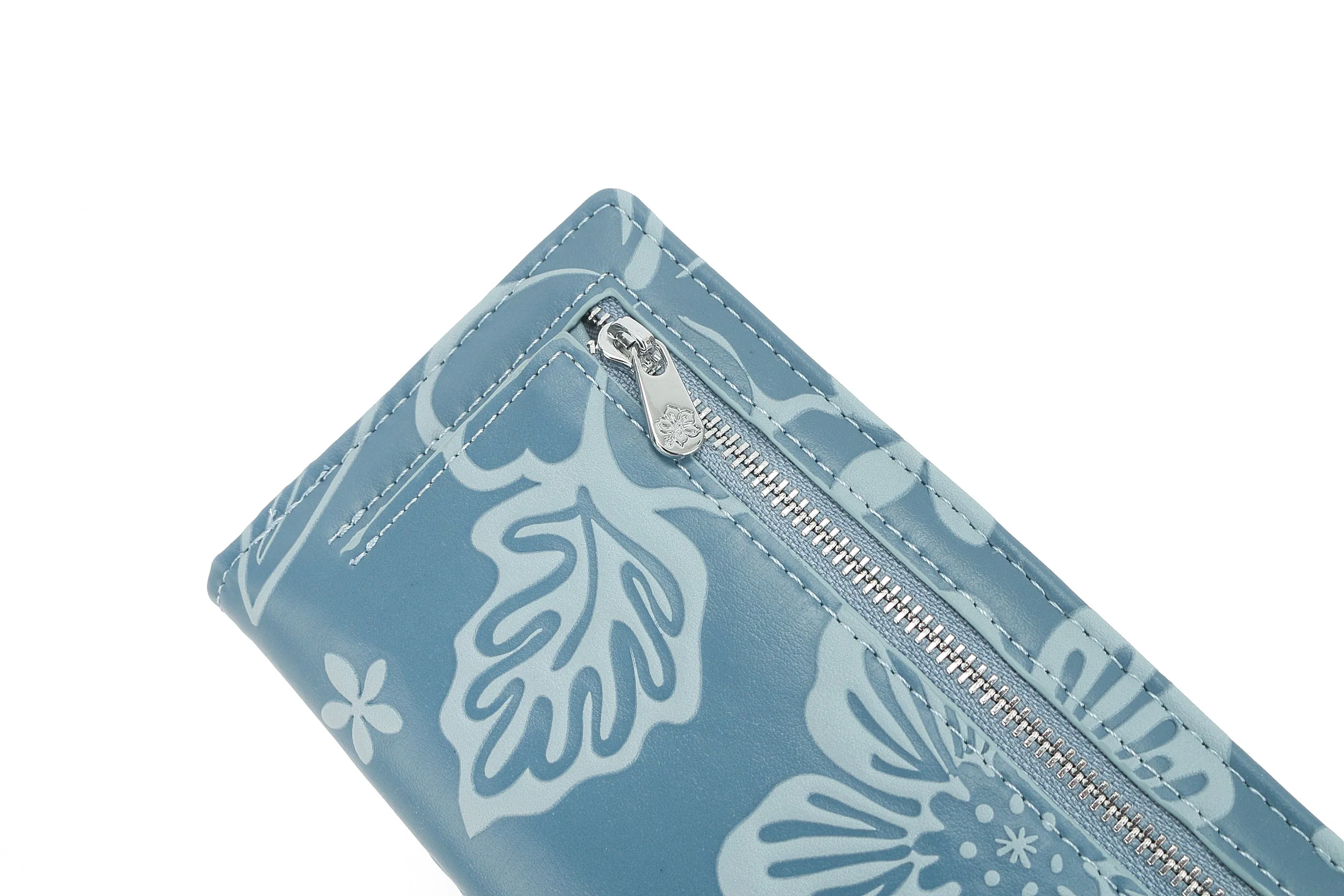 Wallet Teyla Cherry Blossom Embossed Blue