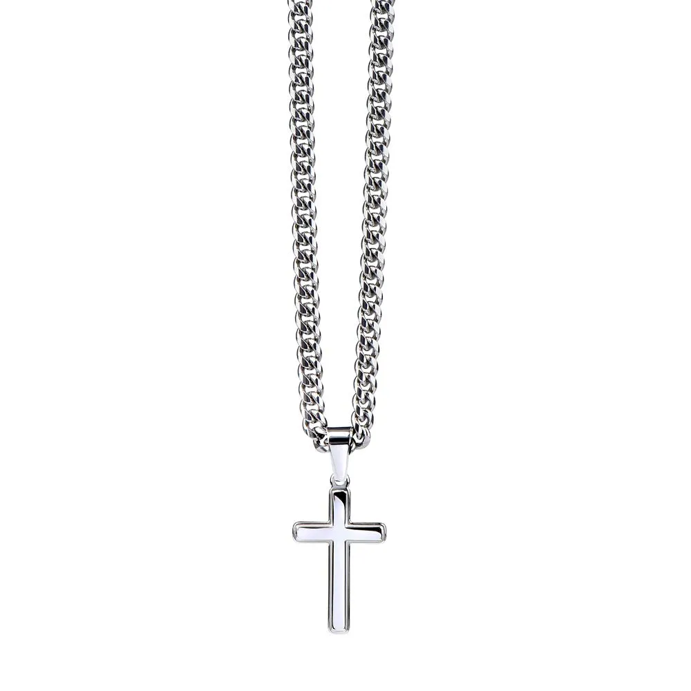 We love each other Artisan Cross on Cuban Link Chain