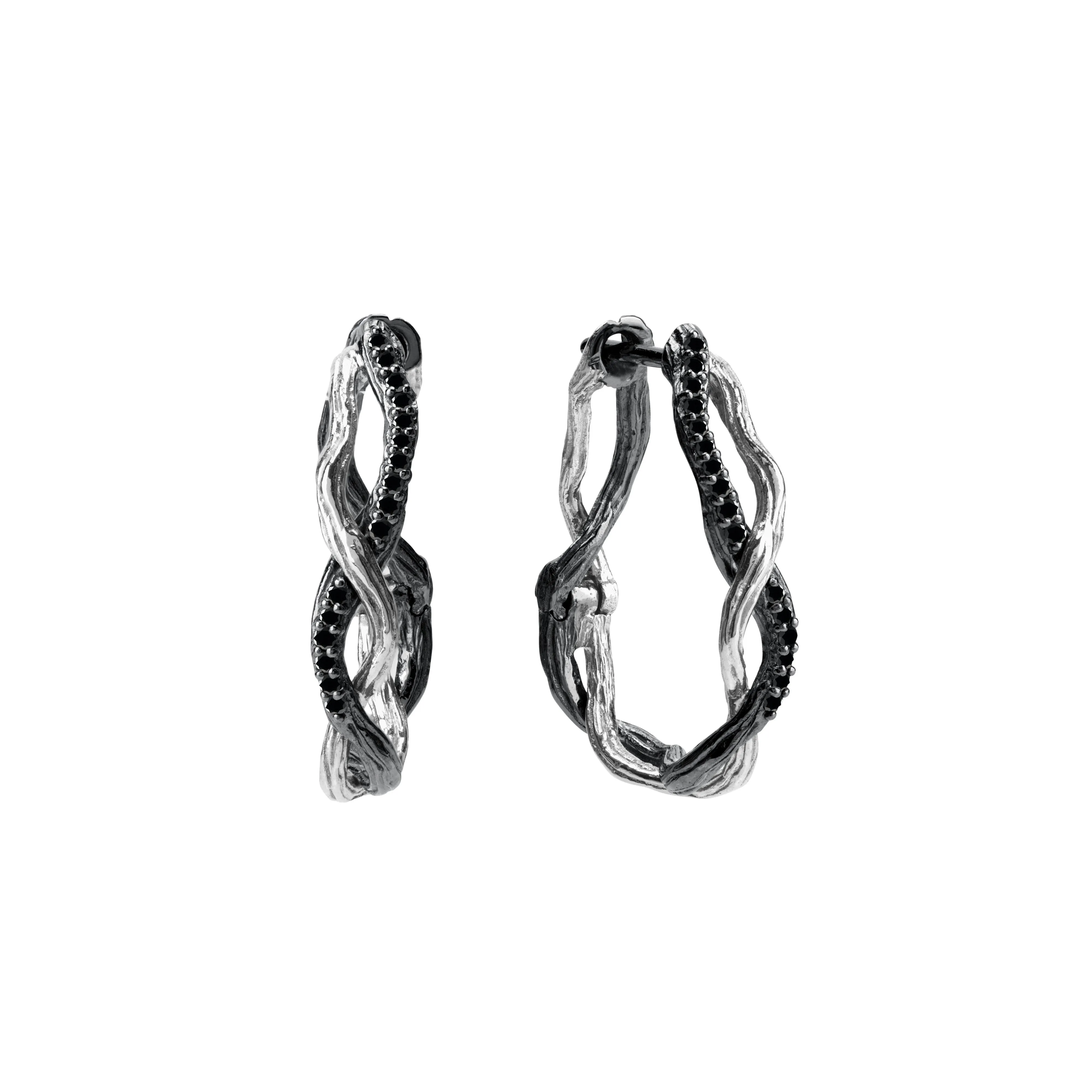 Wisteria Hoops with Diamonds