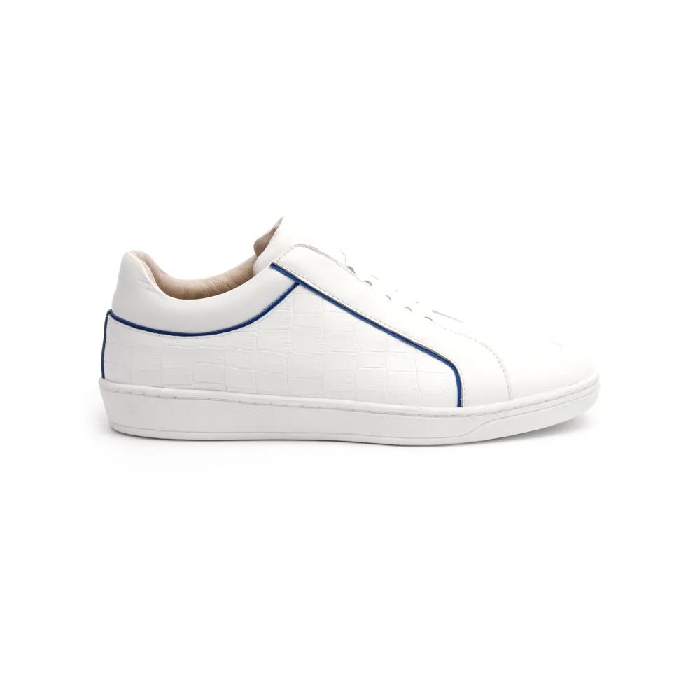 Women's Duke White Blue Leather Sneakers 95291-005