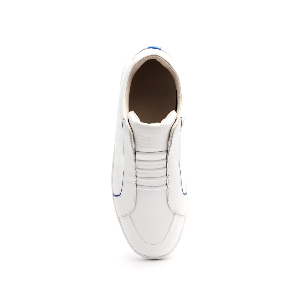 Women's Duke White Blue Leather Sneakers 95291-005