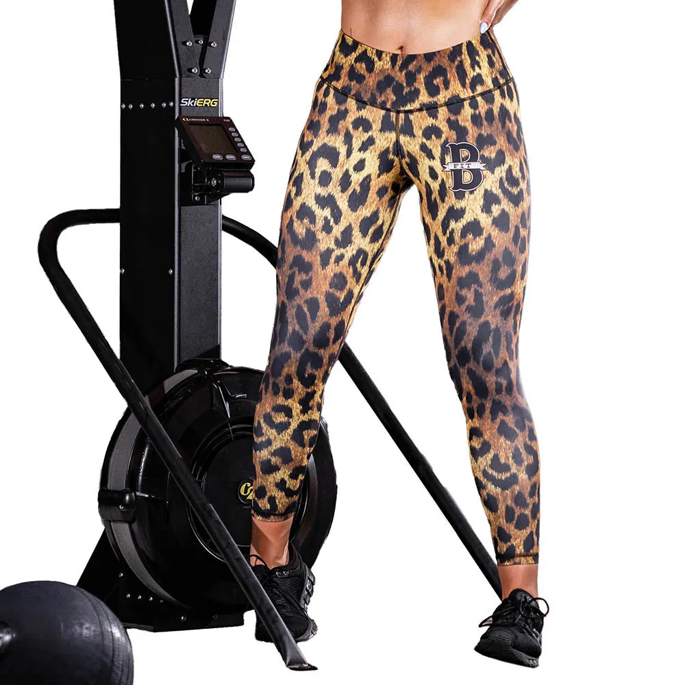 Women's Leopard Print High-Waist Athletic Leggings