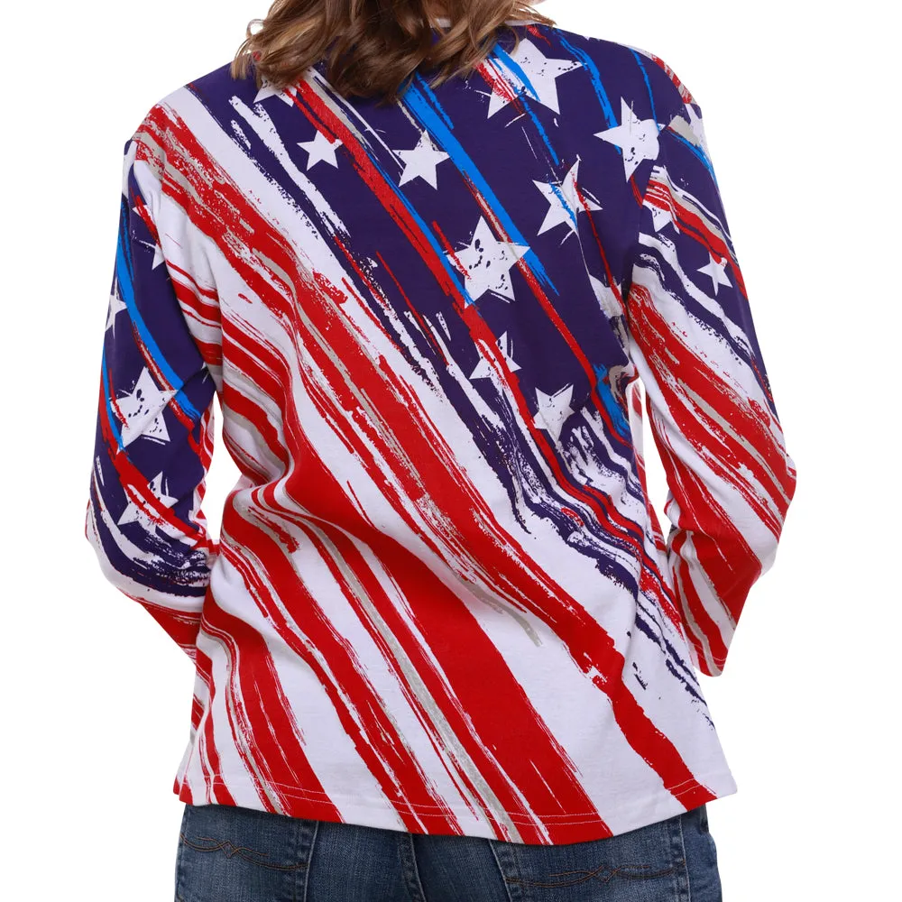 Women's Stars and Stripes 3/4 Sleeve Top