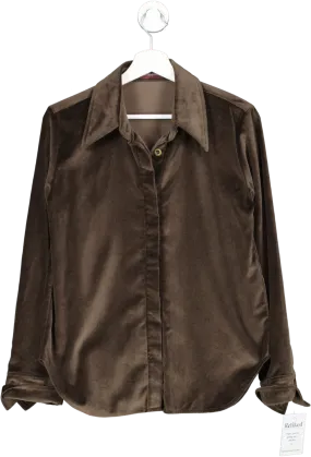 Wrong Generation Brown The Shirt - 100% Cotton Velvet UK S