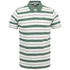 x QGC Sunday Stripe Polo White/Green - SS24