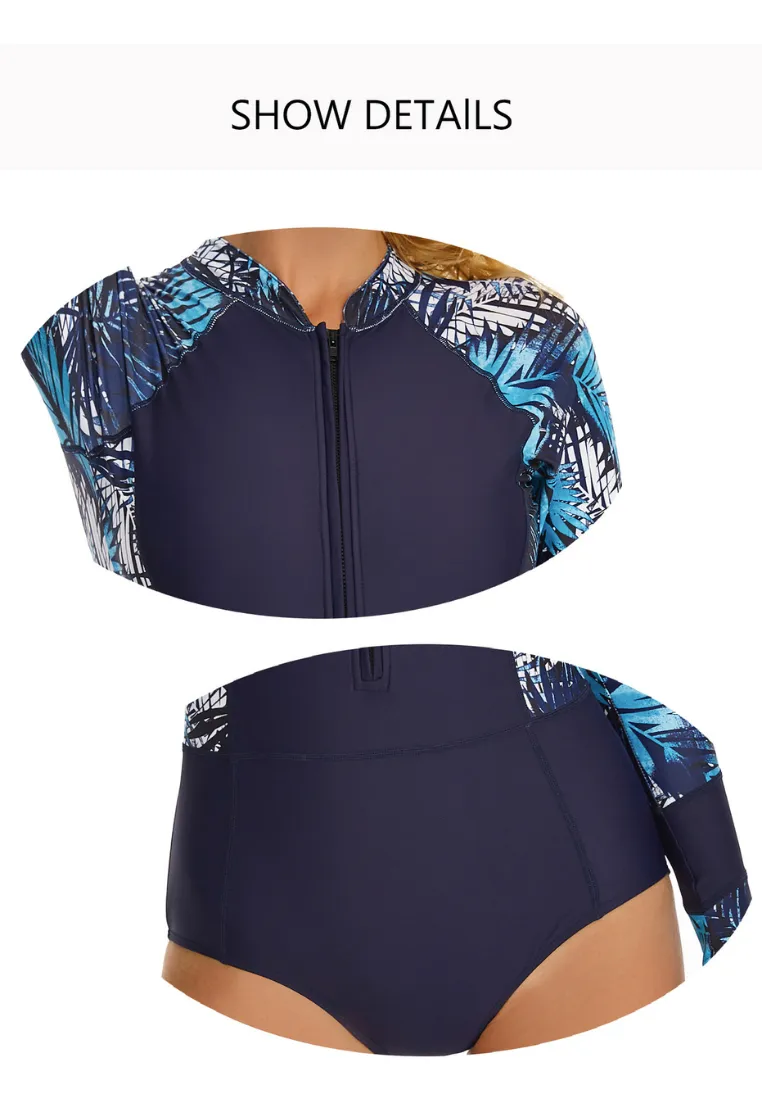 Zip-front Long Sleeve Wetsuit (Palm Print)