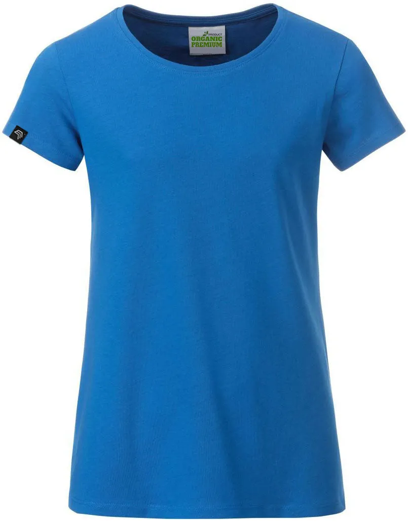 ― % ― JAN 8007G ― Kinder/Mädchen Bio-Baumwolle T-Shirt - Cobalt Blau [XL / 146-152]